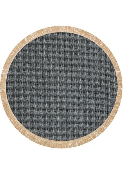 Bronx Brn 01 Antrasit Silver Hasır Görünümlü Kaymaz Tabanlı Dekoratif Kilim