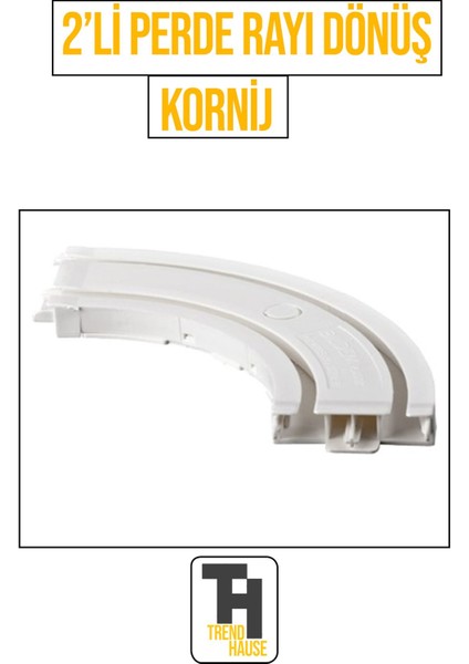 2’li Perde Rayı Dönüş – Köşe ve Kenarlar Için Uyumlu Korniş Tamamlayıcısı