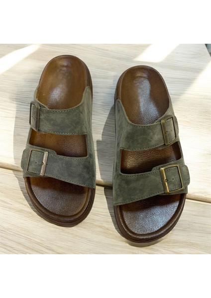 Ortopedik Iki Tokalı Erkek Haki Terlik fiyatları