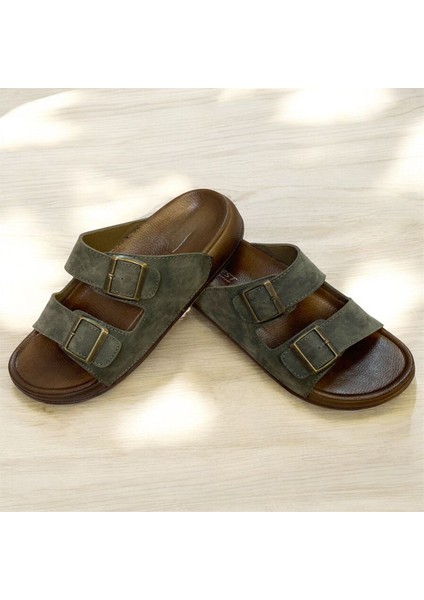 Ortopedik Iki Tokalı Erkek Haki Terlik fırsatları