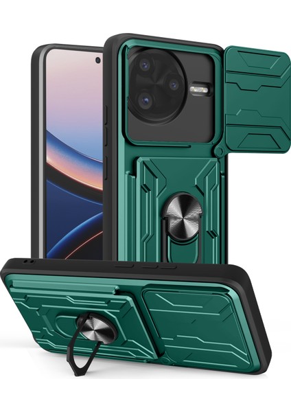 Xiaomi Poco F7 Ultra 5g Pc + Tpu Kickstand Telefon Arka Kılıfı ve Kamera Kaydırıcısı (Yurt Dışından)