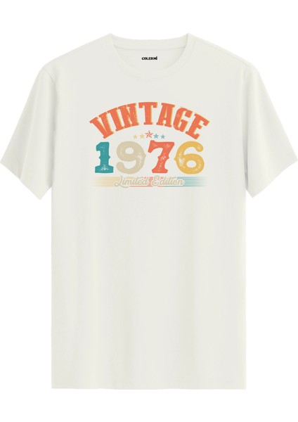 Echo Vintage Tişört 1976 Tarihli Doğum Günü Hediyesi Bisiklet Yaka Vintage Tshirt