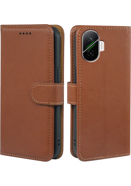 Xiaomi Poco F7 5g Rfıd Engelleme Cüzdan Litchi Doku Deri Telefon Kılıfı (Yurt Dışından)