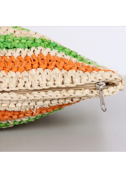 Mylamp Çift Yön Örgü 30X50 Cm. Doğal Renkli Rafya Kırlent modelleri