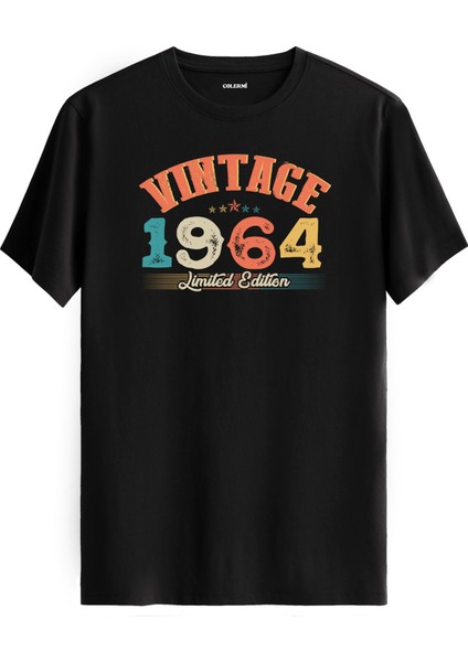 Echo Vintage Tişört 1964 Tarihli Doğum Günü Hediyesi Bisiklet Yaka Vintage Tshirt