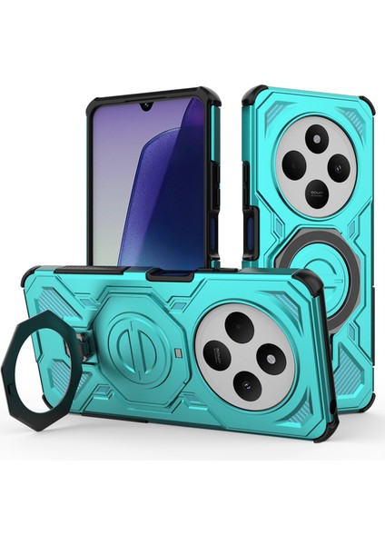 Xiaomi Redmi 14C 4g / 14R 5g / Poco C75 4g Döner Metal Ayaklı Pc + Tpu Telefon Arka Kılıfı (Yurt Dışından)