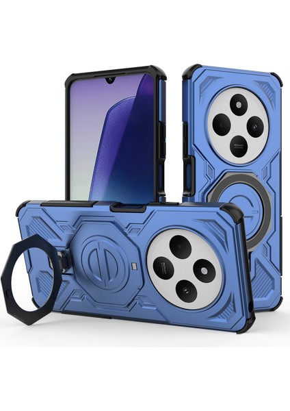 Xiaomi Redmi 14C 4g / 14R 5g / Poco C75 4g Döner Metal Ayaklı Pc + Tpu Telefon Arka Kılıfı (Yurt Dışından)