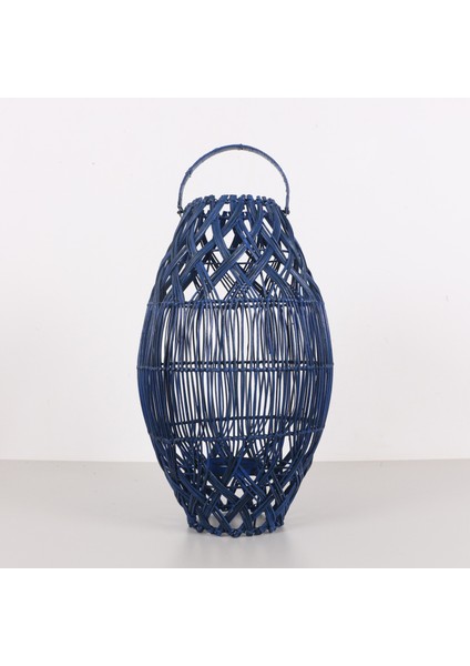 Mylamp Seher Mavi Rattan Mumluk 30X50X60 cm