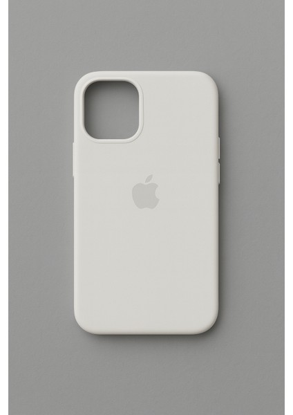 iPhone 12/12 Pro Uyumlu Beyaz Lansman Silikon Içi Kadife Koruyucu Kılıf