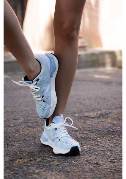 Kadın Sneaker Örgü Triko Koşu Ve Yürüyüş Spor Ayakkabı Armes Mavi