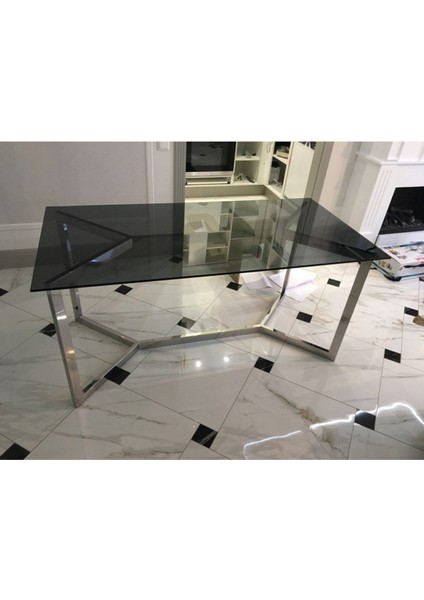 Cton Paslanmaz Metal Cam Yemek Masası modelleri