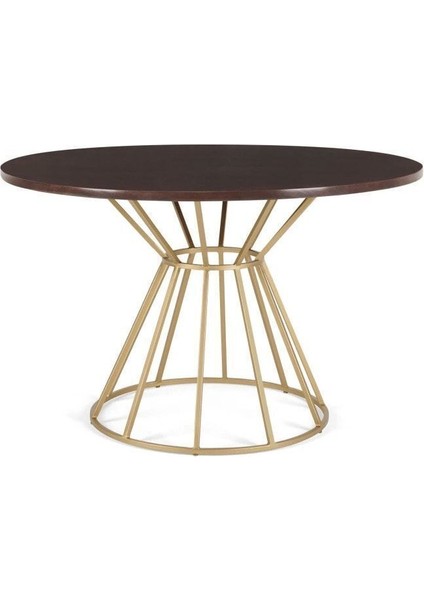 Vox Gold Metal Ahşap Yuvarlak Yemek Masası