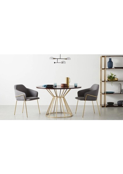 Vox Gold Metal Ahşap Yuvarlak Yemek Masası fiyatları