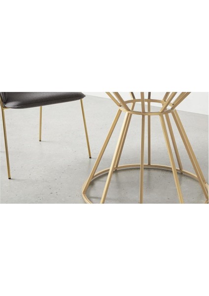 Vox Gold Metal Ahşap Yuvarlak Yemek Masası modelleri