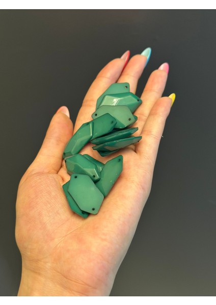 14 Adet 2x1 cm Plastik Dikme Yeşil Boncuk Set fırsatları
