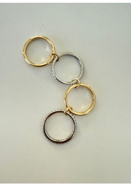 Özel Kutusunda Zirkon Taşlı Halka Detaylı 4lü Kadın Yüzük fiyatları