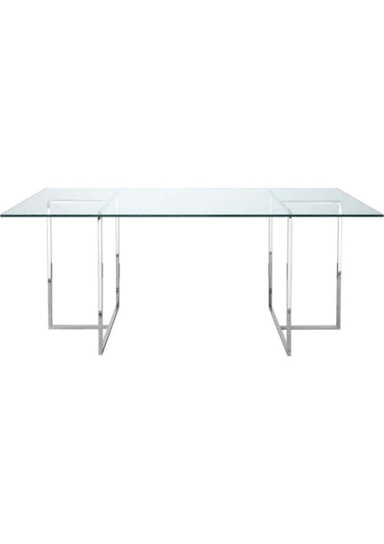 Pangea Paslanmaz Metal Cam Yemek Masası fiyatları