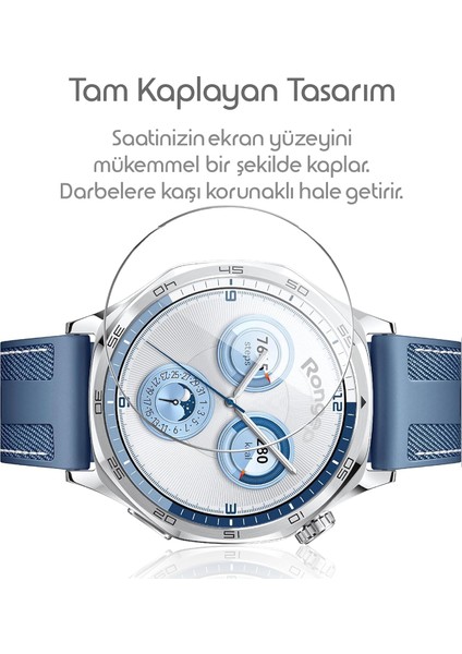Watch Gt5 46MM Uyumlu Temperli Cam Ekran Koruyucu – Çizilmez 9h Sertlik, Kolay Uygulama, Yüksek Şeffaflık, Parmak Izi Önleyici