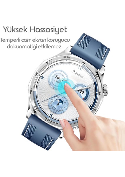 Watch Gt5 46MM Uyumlu Temperli Cam Ekran Koruyucu – Çizilmez 9h Sertlik, Kolay Uygulama, Yüksek Şeffaflık, Parmak Izi Önleyici