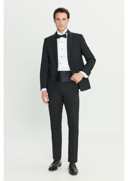 Slim Fit Dar Kesim Çıkma Şal Yaka Kapak Cepli Esnek Damatlık Smokin Takımı fiyatları