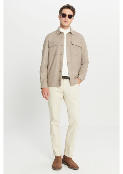 Yünlü Comfort Fit Rahat Kesim Gömlek Yaka Çift Kapak Cepli Mont fiyatları