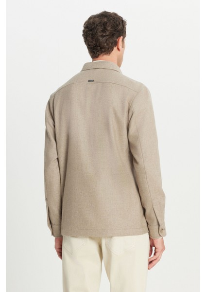 Yünlü Comfort Fit Rahat Kesim Gömlek Yaka Çift Kapak Cepli Mont indirimleri