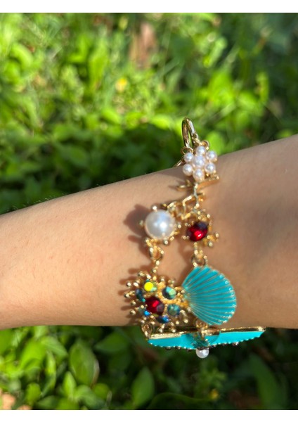 Renkli Taşlı Deniz Yıldızı Kadın Bileklik fiyatları