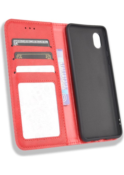 Samsung Galaxy A01 Core Için Manyetik Kapatmalı Vintage Desen Pu Deri Cüzdan Kılıfı ve Kart Yuvaları (Yurt Dışından) indirimleri