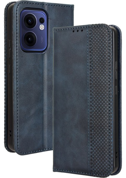 Oppo Reno 13F Için Manyetik Kapatmalı Vintage Desen Pu Deri Cüzdan Kılıfı ve Kart Yuvaları (Yurt Dışından)