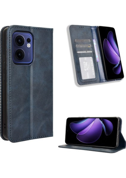 Oppo Reno 13F Için Manyetik Kapatmalı Vintage Desen Pu Deri Cüzdan Kılıfı ve Kart Yuvaları (Yurt Dışından) fırsatları