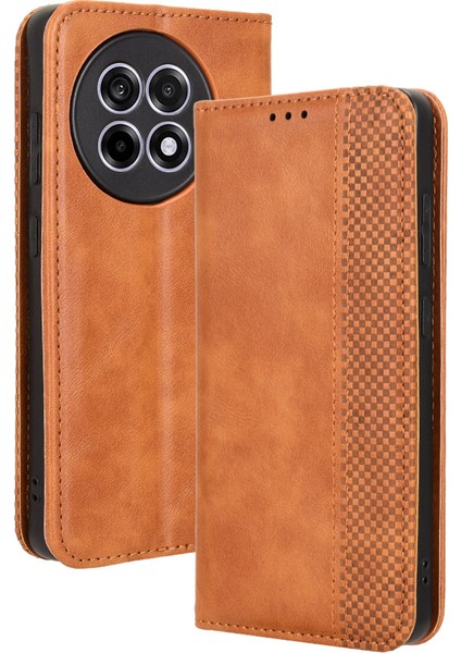 Oneplus 13R 5g Için Manyetik Kapatmalı Vintage Desen Pu Deri Cüzdan Kılıfı ve Kart Yuvaları (Yurt Dışından)
