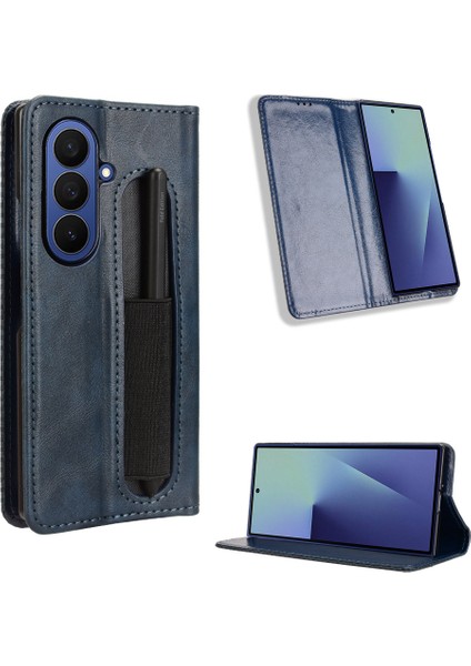 Samsung Galaxy Z Fold 7 Için Manyetik Kapatmalı Vintage Desen Pu Deri Cüzdan Kılıfı ve Kart Yuvaları (Yurt Dışından) fırsatları