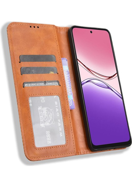 Oppo A5 Pro 5g Için Manyetik Kapatmalı Vintage Desen Pu Deri Cüzdan Kılıfı ve Kart Yuvaları (Yurt Dışından) indirimleri