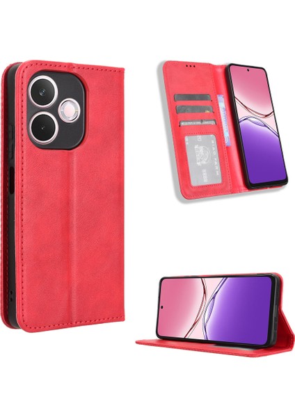 Oppo A5 Pro 5g Için Manyetik Kapatmalı Vintage Desen Pu Deri Cüzdan Kılıfı ve Kart Yuvaları (Yurt Dışından) fırsatları