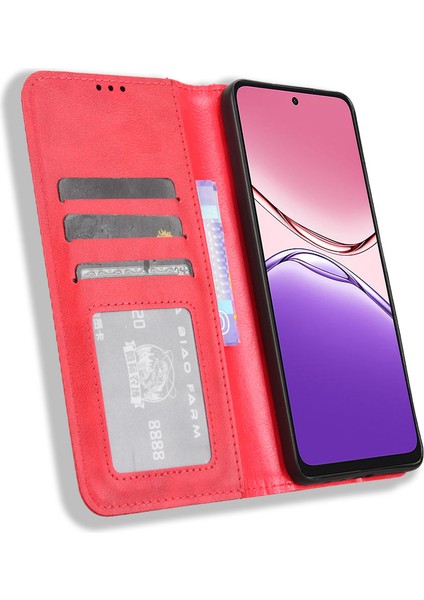 Oppo A5 Pro 5g Için Manyetik Kapatmalı Vintage Desen Pu Deri Cüzdan Kılıfı ve Kart Yuvaları (Yurt Dışından) indirimleri