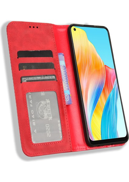 Oppo A78 4g Için Manyetik Kapatmalı Vintage Desen Pu Deri Cüzdan Kılıfı ve Kart Yuvaları (Yurt Dışından) indirimleri