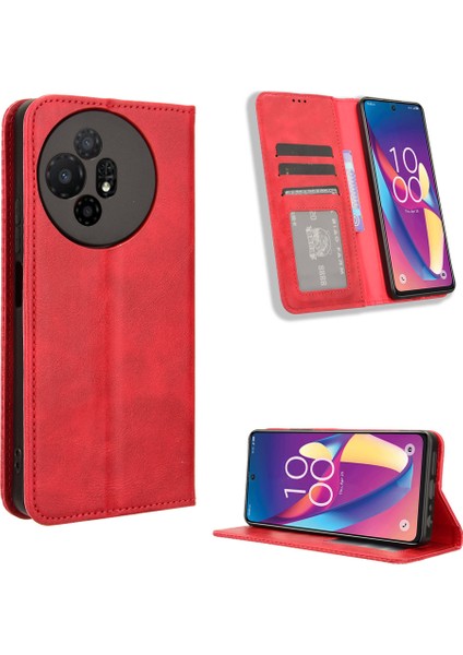 Tcl 50 Xl 5g Için Manyetik Kapatmalı Vintage Desen Pu Deri Cüzdan Kılıfı ve Kart Yuvaları (Yurt Dışından) fırsatları