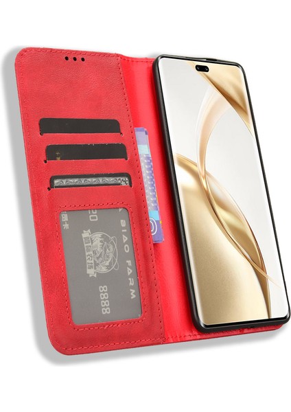 Honor 200 Pro 5g Için Manyetik Kapatmalı Vintage Desen Pu Deri Cüzdan Kılıfı ve Kart Yuvaları (Yurt Dışından) indirimleri