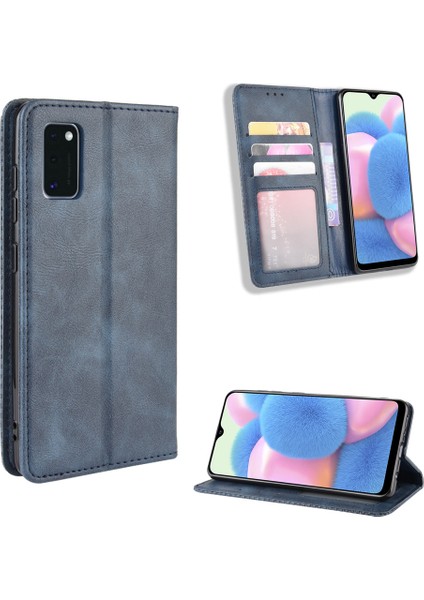 Samsung Galaxy A41 Için Manyetik Kapatmalı Vintage Desen Pu Deri Cüzdan Kılıfı ve Kart Yuvaları (Yurt Dışından) fırsatları