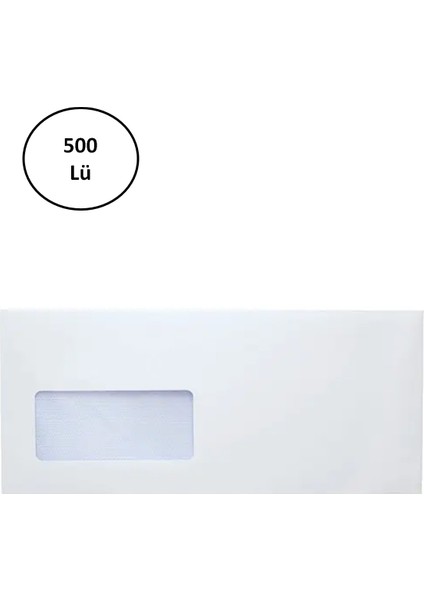 AS-1005 10.5X24 cm Diplomat Silikonlu 110 gr Pencereli 500'LÜ