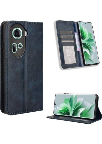 Oppo RENO11 5g Için Manyetik Kapatmalı Vintage Desen Pu Deri Cüzdan Kılıfı ve Kart Yuvaları (Yurt Dışından) fırsatları