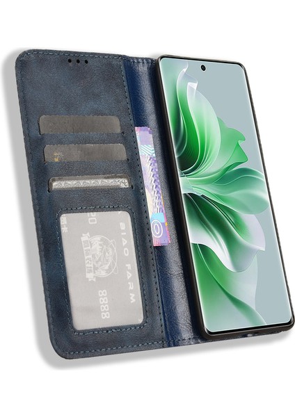 Oppo RENO11 5g Için Manyetik Kapatmalı Vintage Desen Pu Deri Cüzdan Kılıfı ve Kart Yuvaları (Yurt Dışından) indirimleri