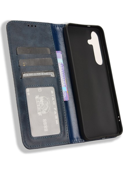 Samsung Galaxy S25 Plus Için Manyetik Kapatmalı Vintage Desen Pu Deri Cüzdan Kılıfı ve Kart Yuvaları (Yurt Dışından) indirimleri