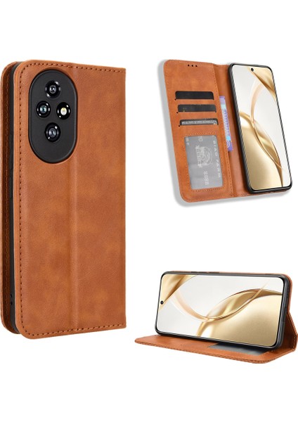 Honor 200 5g Için Manyetik Kapatmalı Vintage Desen Pu Deri Cüzdan Kılıfı ve Kart Yuvaları (Yurt Dışından) fırsatları