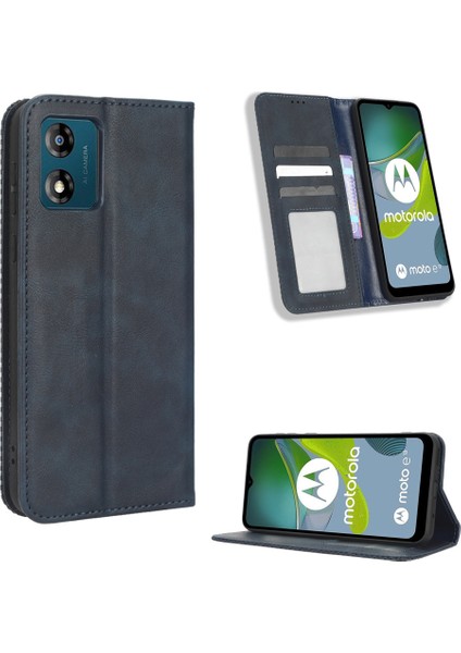 Motorola Moto E13 Için Manyetik Kapatmalı Vintage Desen Pu Deri Cüzdan Kılıfı ve Kart Yuvaları (Yurt Dışından) fırsatları