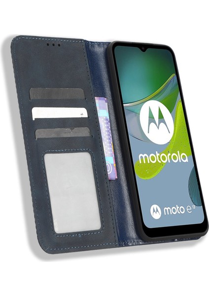 Motorola Moto E13 Için Manyetik Kapatmalı Vintage Desen Pu Deri Cüzdan Kılıfı ve Kart Yuvaları (Yurt Dışından) indirimleri