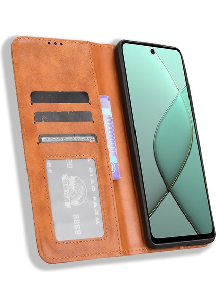 Tecno Spark 20 Pro 5g/kj8 Için Manyetik Kapatmalı Vintage Desen Pu Deri Cüzdan Kılıfı ve Kart Yuvaları (Yurt Dışından) indirimleri