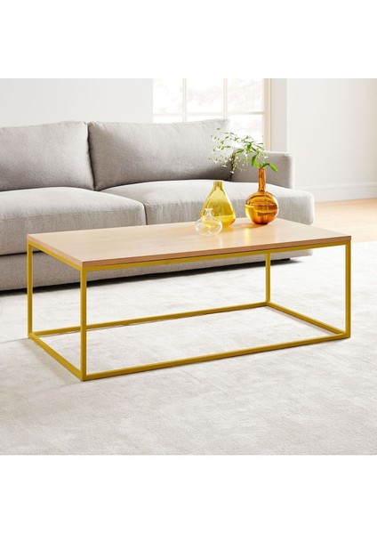 Stream Orta Sehpa Sarı Ayak Meşe Tabla