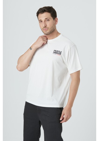 %100 Pamuk Erkek Relax Fit Rahat Kalıp Bisiklet Yaka Basic Düz Kısa Kollu Baskılı Tişört TNT-019 fırsatları