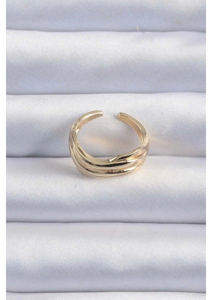 Pirinç Altın Renk Kıvrımlı Ayarlanabilir Yüzük fiyatları